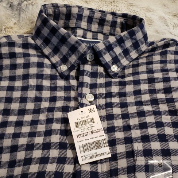 NWT - Navy & Gray Checked Flannel Shirt - Picture 5 of 5